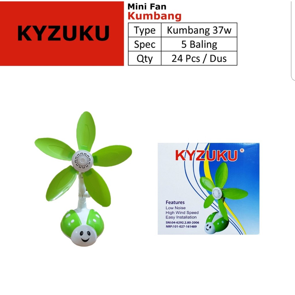 KZK Kumbang 37w 5 Baling2 / Mini Fan / Desk Fan / Kipas Meja / Kipas Duduk / Kipas Angin