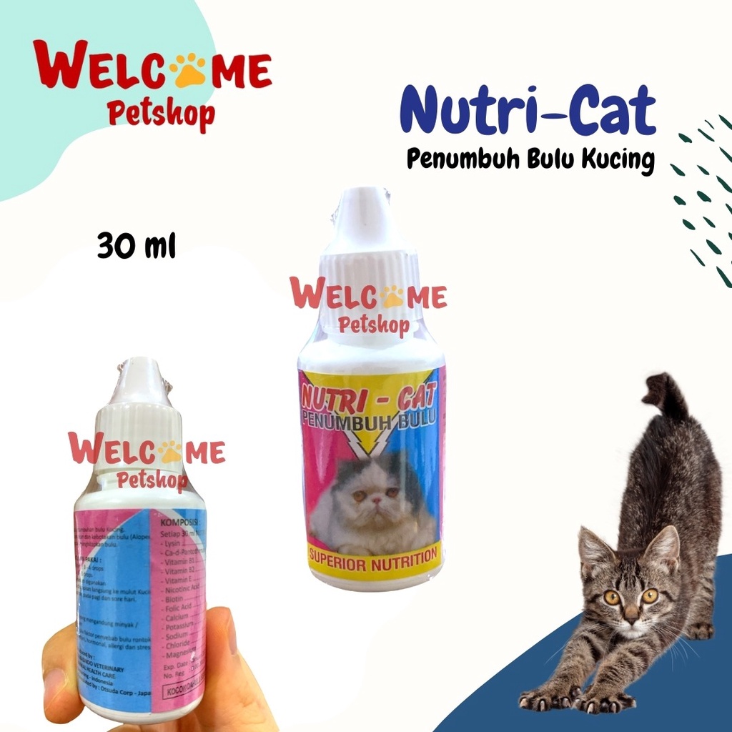 Nutricat Drop Vitamin Obat Penumbuh Bulu Kucing Cat Cair