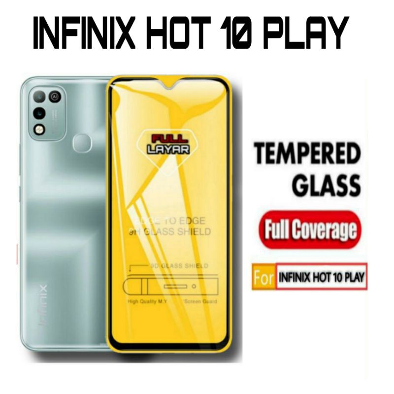 TEMPERED GLASS WARNA INFINIX HOT 11 PLAY 10  PLAY HOT 10 HOT 10S ANTI GORES KACA FULL LAYAR