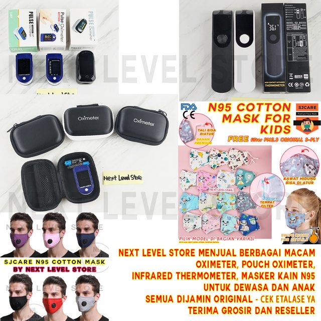 Oximeter Fingertip Indoor A2 Premium ORIGINAL - FREE BATERAI - Hitam