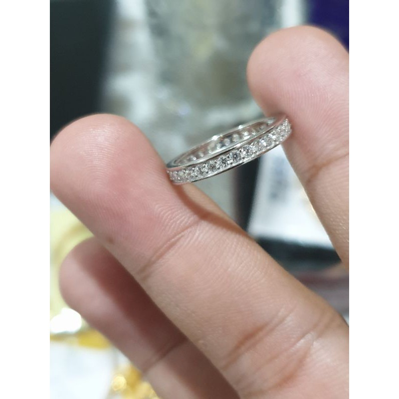 cincin emas putih 750/23k listring mata