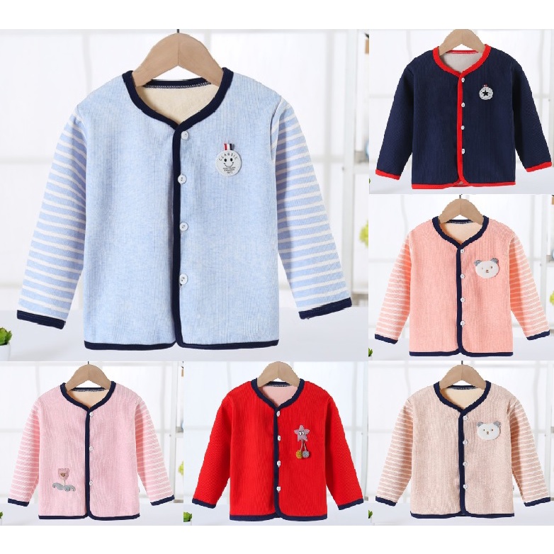 BAJU JAKET CARDIGAN KARDIGAN SWEATER LENGAN PANJANG ATASAN KOREAN BAYI ANAK LAKI PEREMPUAN 1-5 TAHUN IMPORT BISA COD CEWEK COWOK KANCING HIDUP