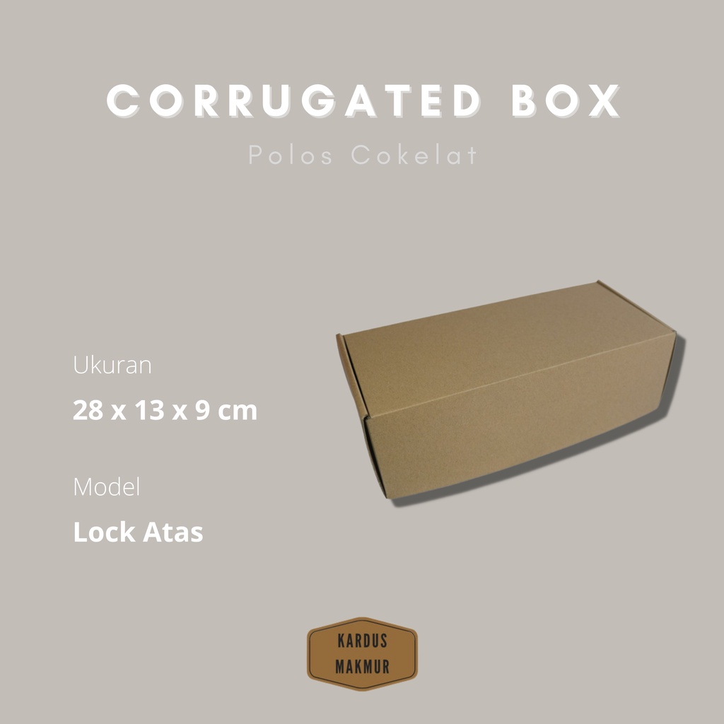 

size 28x13x9 cm , Box Earlock premium diecut kokoh untuk kotak dus packaging hijab, baju, botol, dll