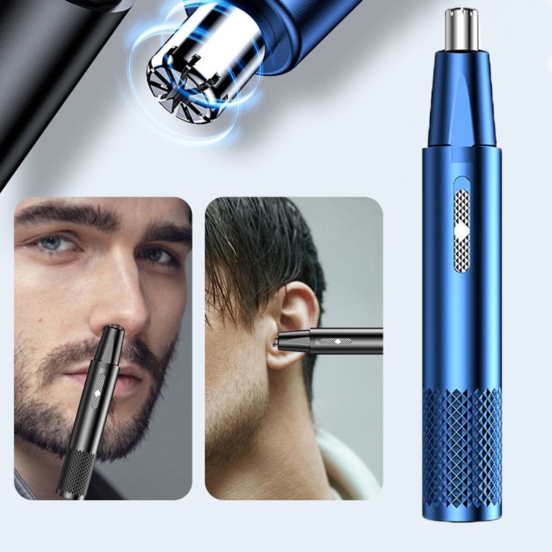 Alat Cukur Bulu Hidung / Telinga / Leher / Alis Elektrik Portable Multifungsi Rechargeable Dapat Dicuci Untuk Pria