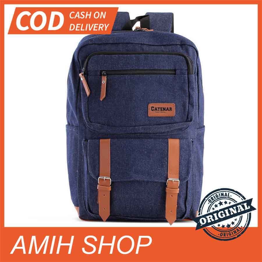 TAS RANSEL LAPTOP BACKPACK VINTAGE BAHAN DENIM LEVIS - CCP 14 CATENAR ORIGINAL + RAINCOVER