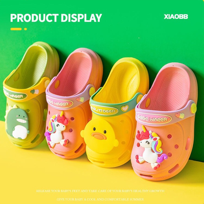 [Brandedbaby] 24-33 SEPATU SENDAL ANAK IMPORT/ JELLY SHOES ANAK COLORFUL/ FLIPFLOP ANAK ANIMAL PIN