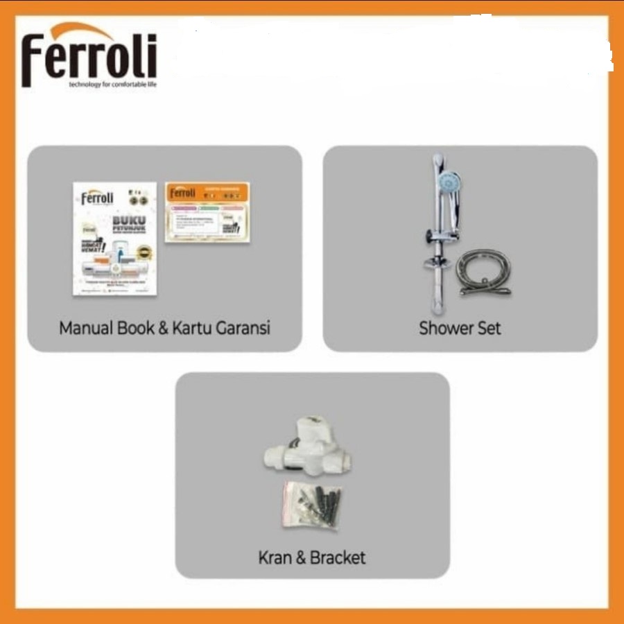 Ferroli Instant Electric Water Heater Divo Series SSN 2.4S Low Watt