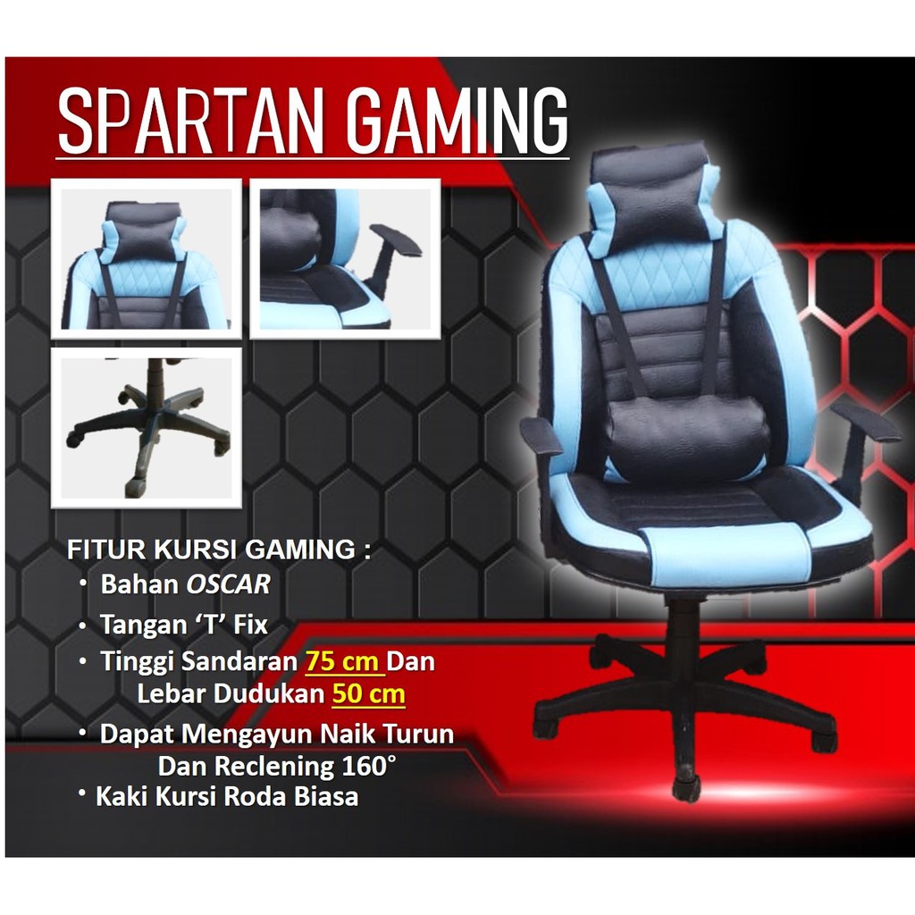 Terlaris Kursi Gaming Spartan, Gamers, Steaming Youtubers, Termurah Dibekasi, Costume