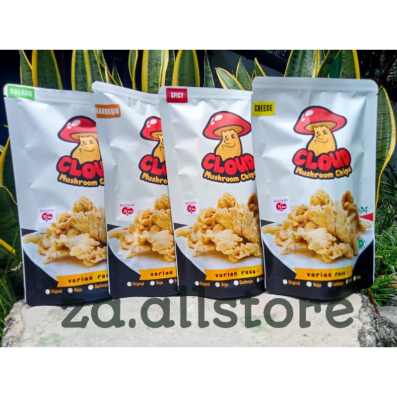 

SNACK CLOUD MUSHROOM CHIPS 1PCS / KRIPIK JAMUR TIRAM KRISPI VARIAN RASA / OLEH - OLEH KHAS KEDIRI