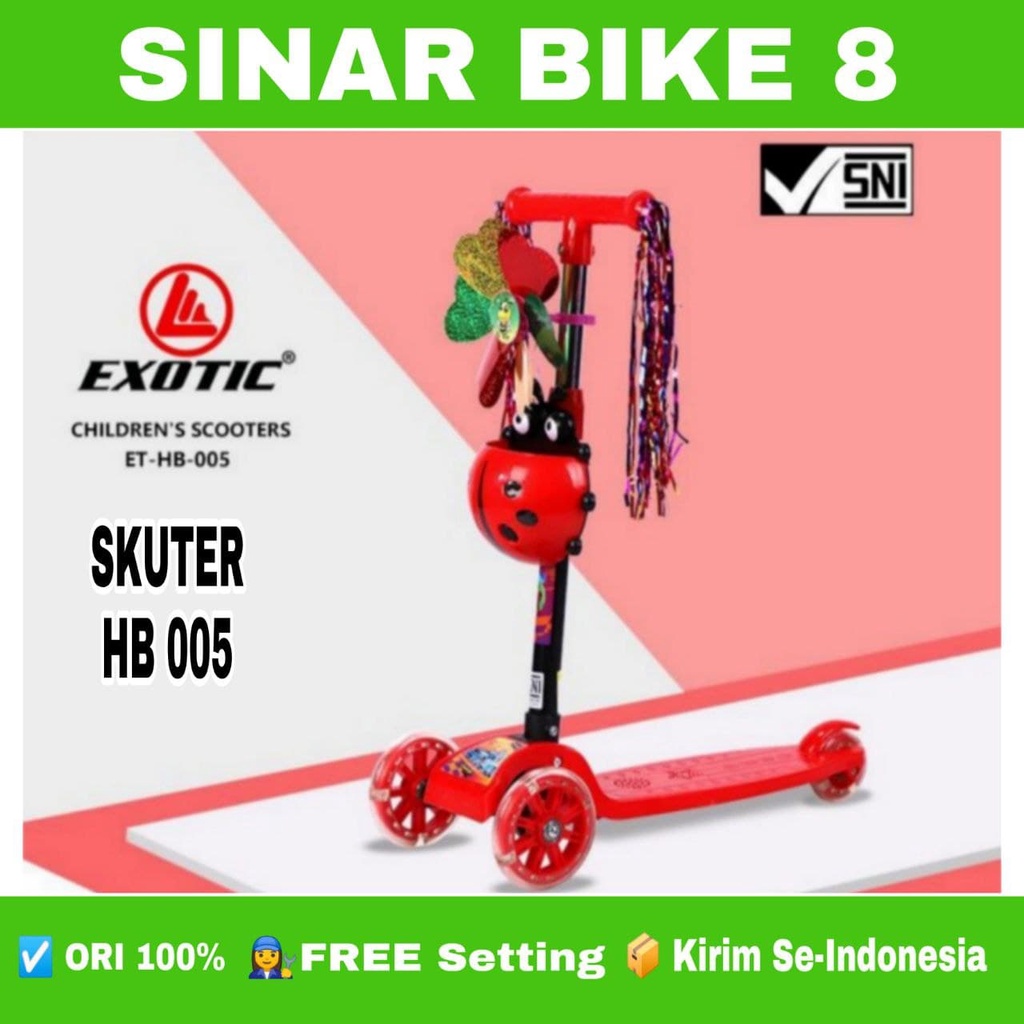 Scooter Otoped Anak Roda 3 EXOTIC HB 005 Kumbang Bisa Dilipat Musik