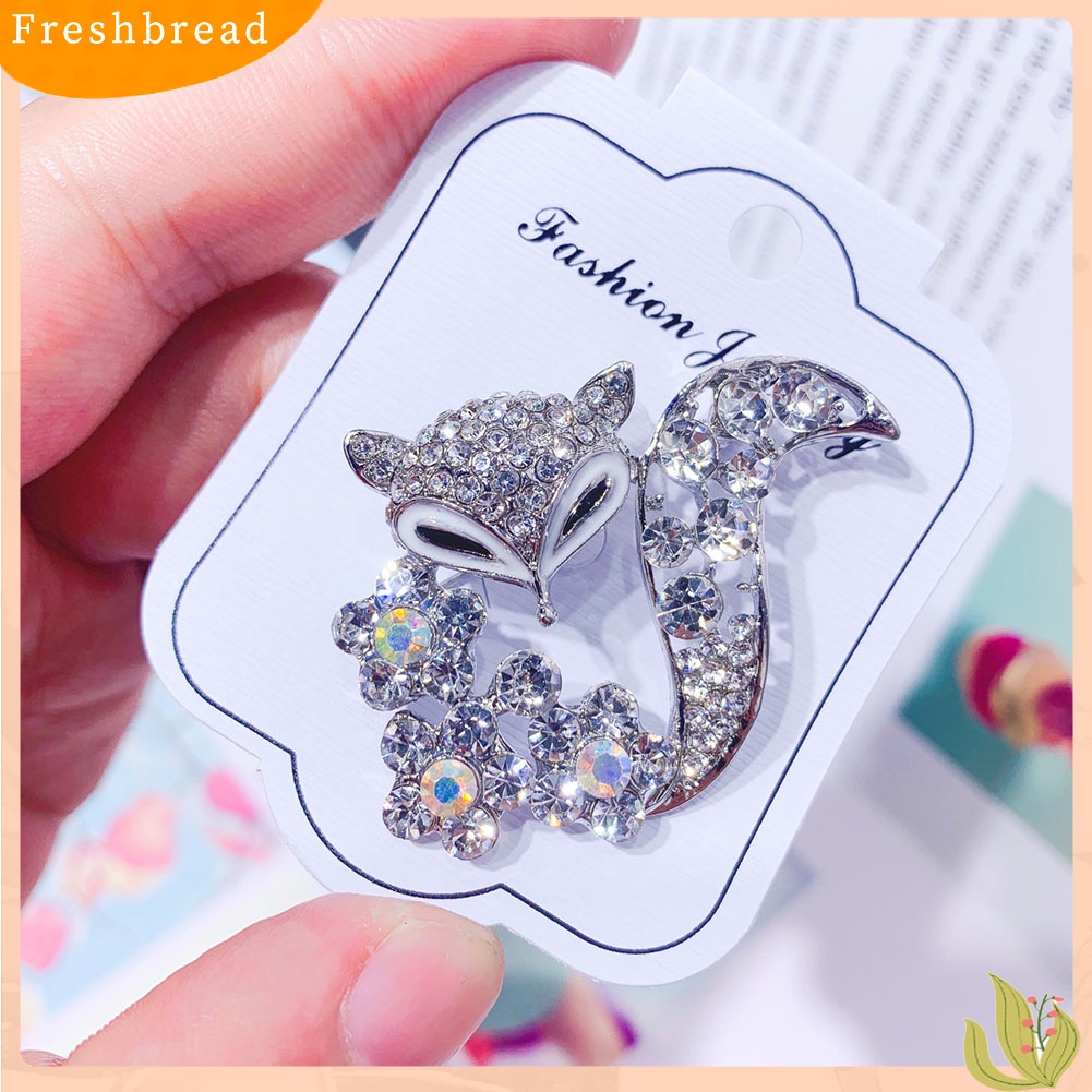 [ TERLARIS]Women Rhinestone Inlaid Fox Butterfly Rabbit Animal Brooch Pin Corsage Jewelry