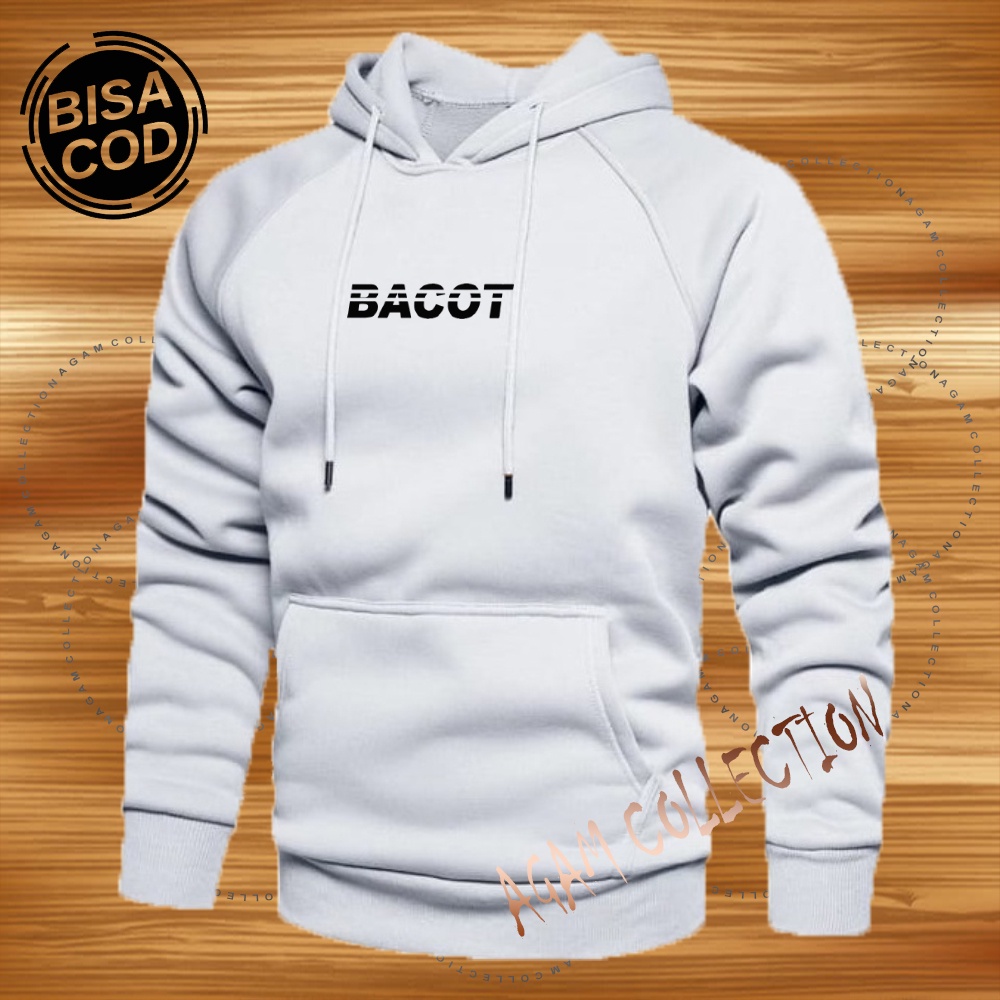 Agam collection Sweater Hoodie Distro Bacot Premium Text Hitam Pria Wanita Big Size