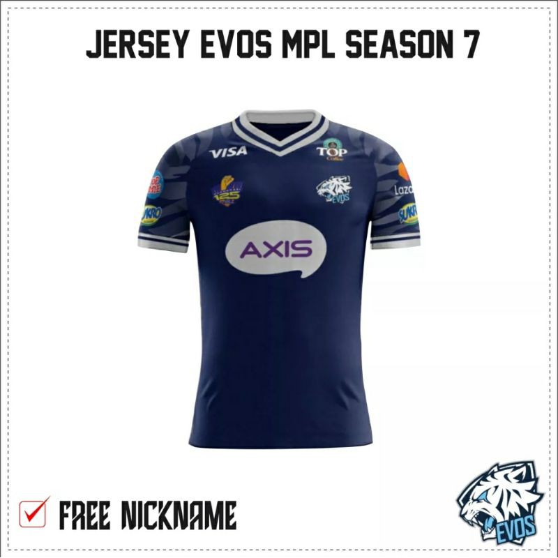 Jersey Esport EVOS 2021 Free Nick Name Anak Dewasa