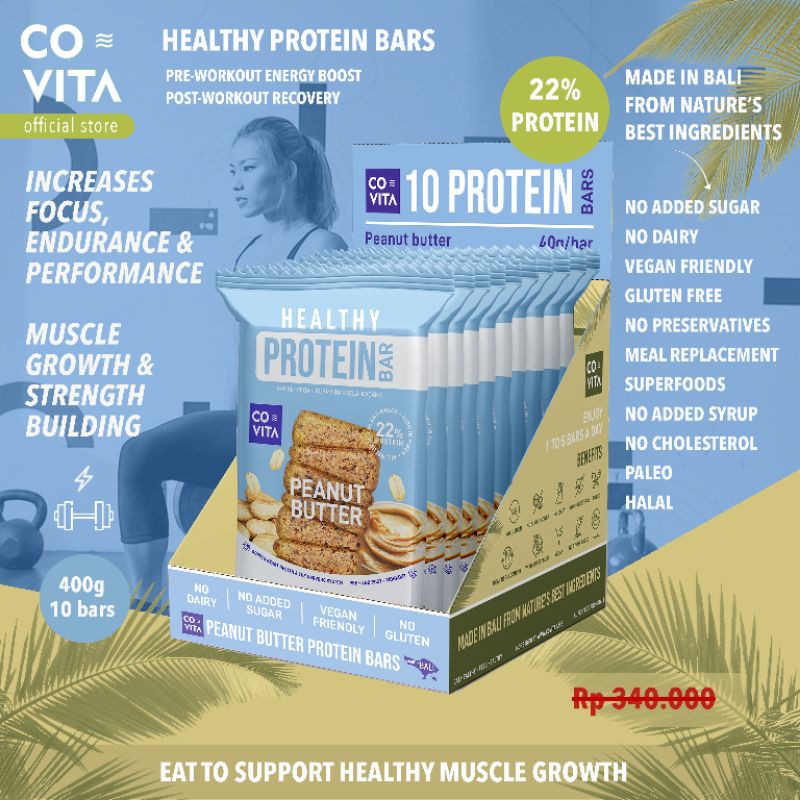 

Covita Healthy Protein Bars Box - Peanut Butter (10pcs)