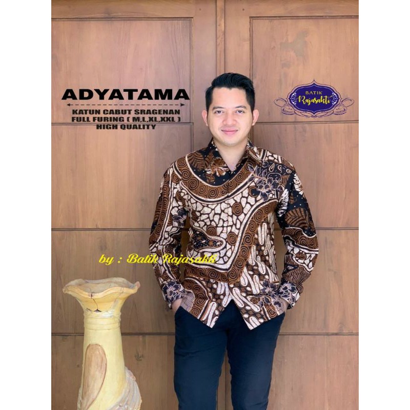 BAJU BATIK PRIA TERBARU BATIK ASLI SOLO LENGAN PANJANG PENDEK LAPIS FURING ADYATAMA BAJU BATIK SOLO