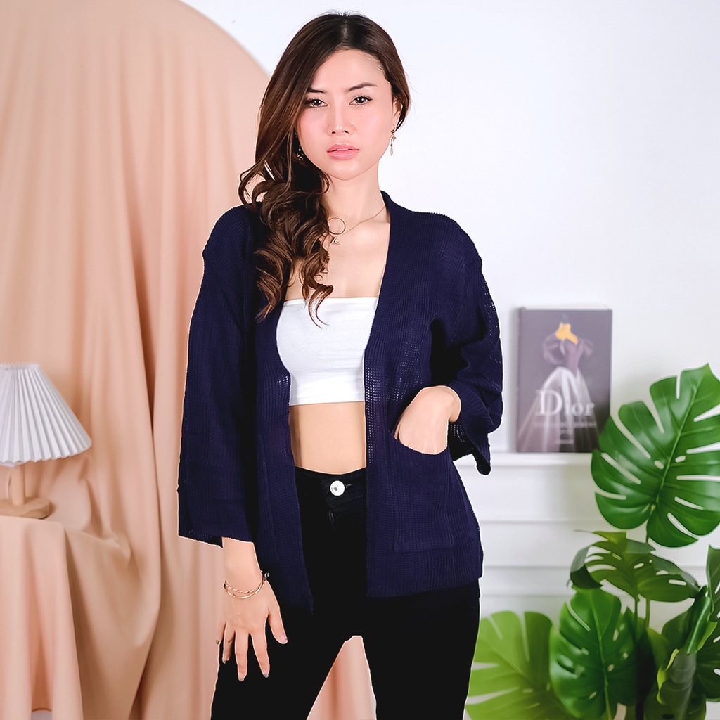 Tq88indonesia Fashion Baju Cardigan Rajut Wanita Terbaru /  RJT Lavella Oversize Knit Outer Wanita / Baju Luaran / Cardi Cewek / Ootd / Outfit Kekinian