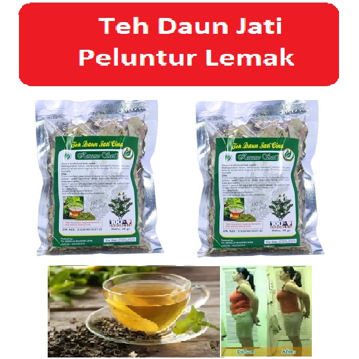 Teh Pelangsing Teh Herbal Daun Jati Cina Kencono Sari - Teh Daun Jati Cina Teh Peluntur Lemak - Teh Herbal Daun Jati Teh Peluntur Lemak sliming leaf 40gr