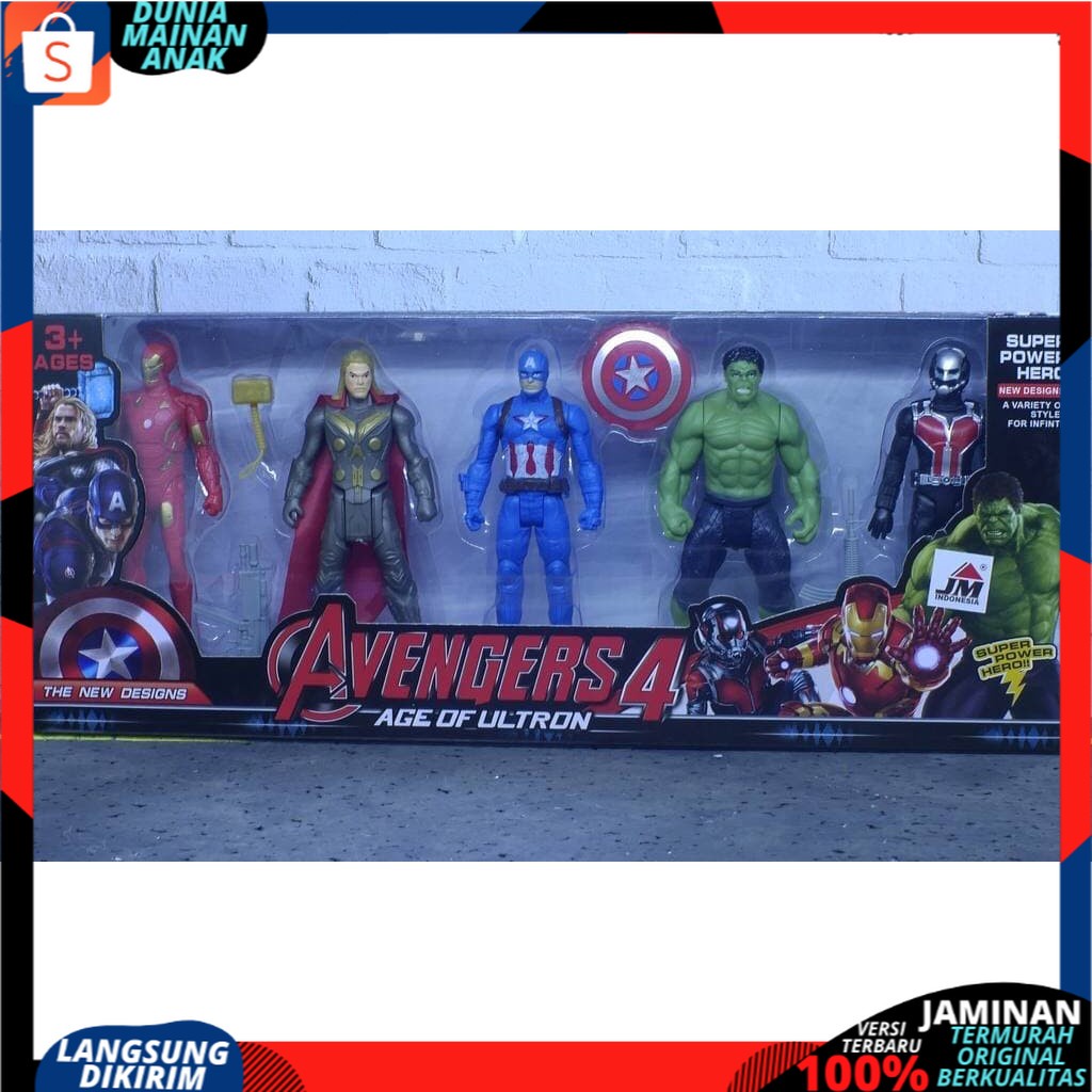 MAINAN ANAK ROBOT ACTION FIGURE Marvel Avengers 5 in1 TERMURAH IRONMAN THOR CAPT AMERICA HULK ANTMAN