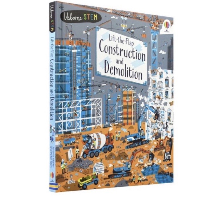 USBORNE buku anak LIFT THE FLAP SIZE BESAR BEST SELLER seasons weather abc germs demolition kontruksi body works grammar usborne pop up-Construction Demolit