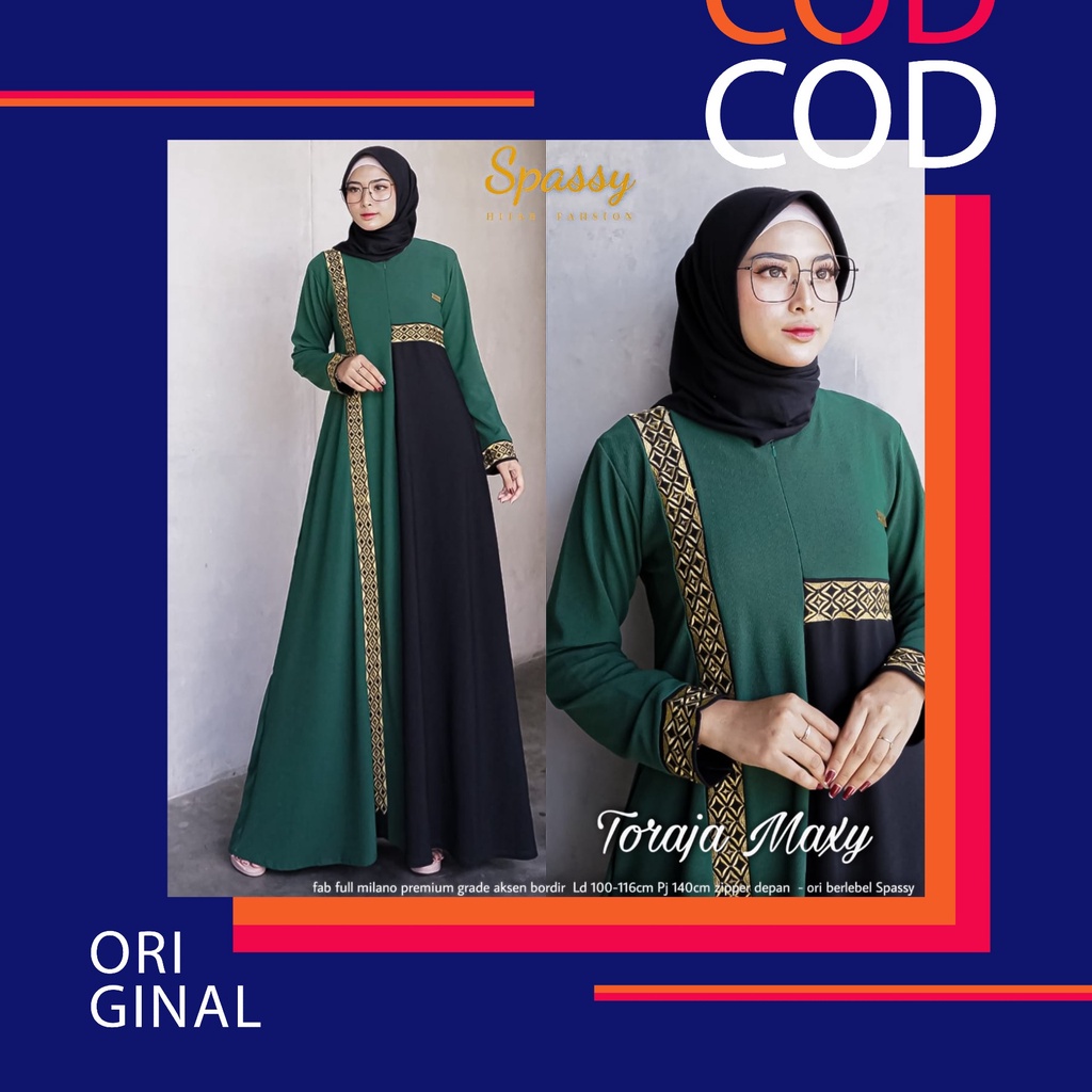 Toraja Maxy Ori by Spassy Gamis Maxi Dress Premium Milano Mix Bordir