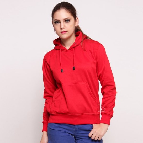 SWEATER HOODIE JUMPER POLOS PRIA WANITA HOODIE JUMPER FLEECE TERMURAH KUALITAS DISTRO MERAH L-XL-XXL