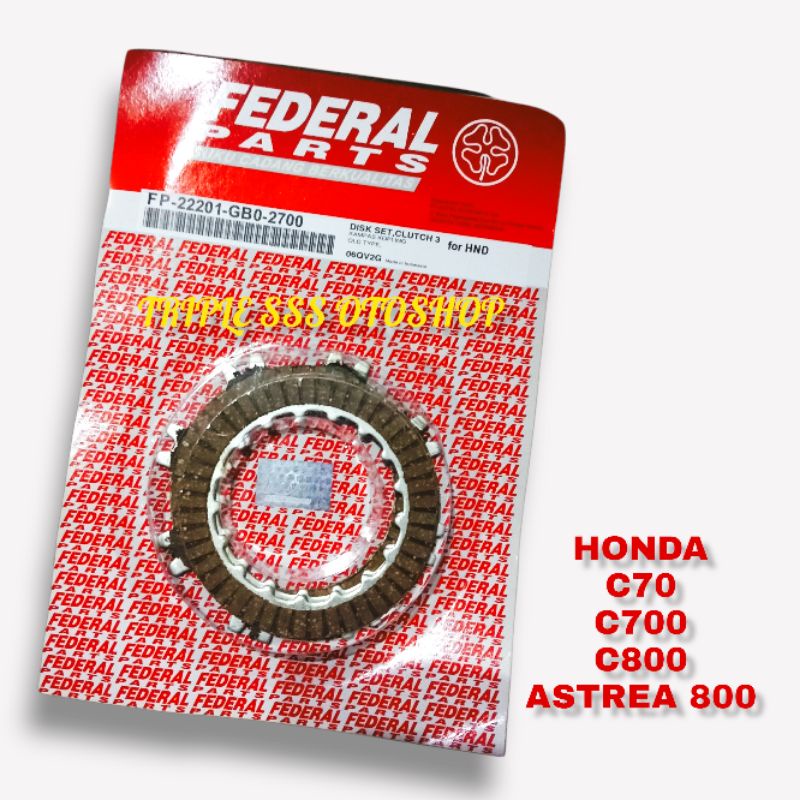 KAMPAS KOPLING FEDERAL. PARTS HONDA C70 / C700 / C800 / SUPERCUB / ASTREA 800