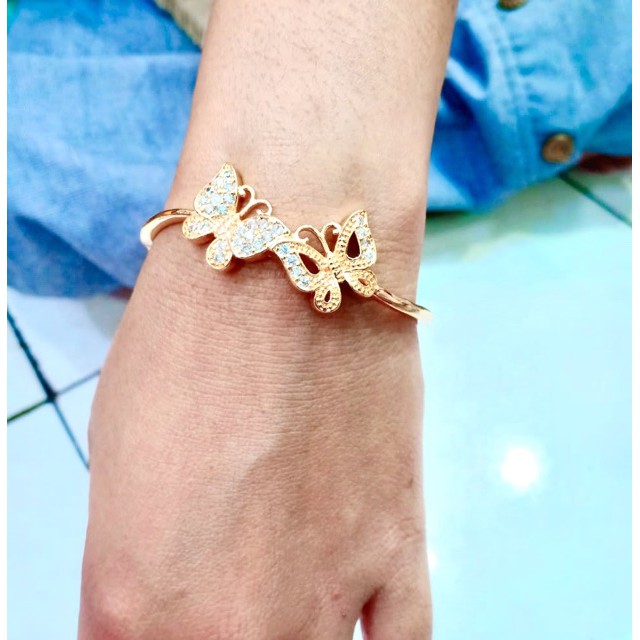 Gelang tangan lapis emas model kupu tarung