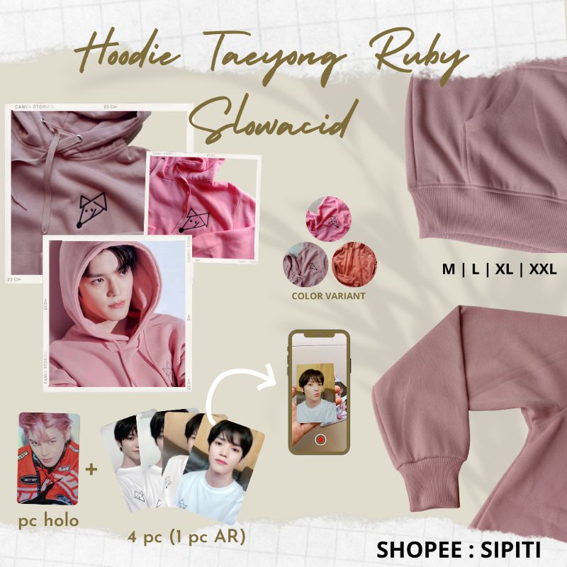 HOODIE TAEYONG RUBY SLOWACID X TEDDYISLAND PINK