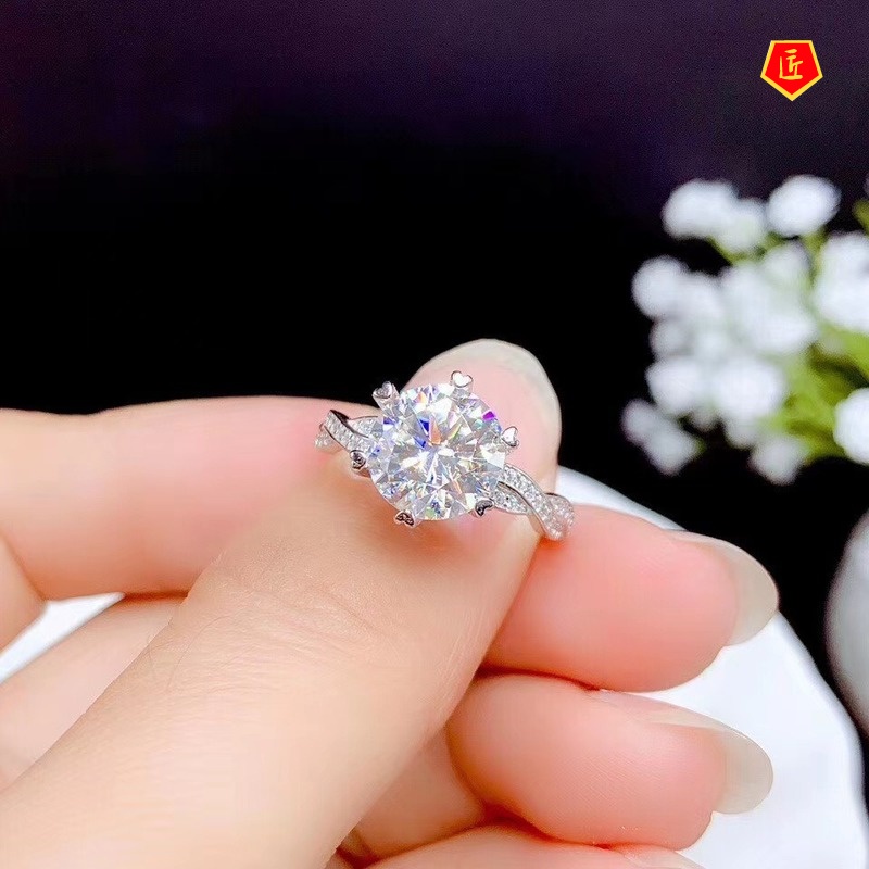 [Ready Stock]Women's Elegant 2 Karat Moissanite Ring