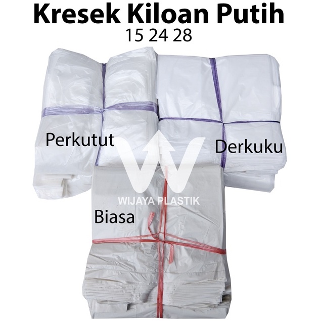 [GROSIR 3KG] Kresek Polos Kiloan 1KG / Los PUTIH biasa bagus istimewa derkuku perkutut 15 24 28