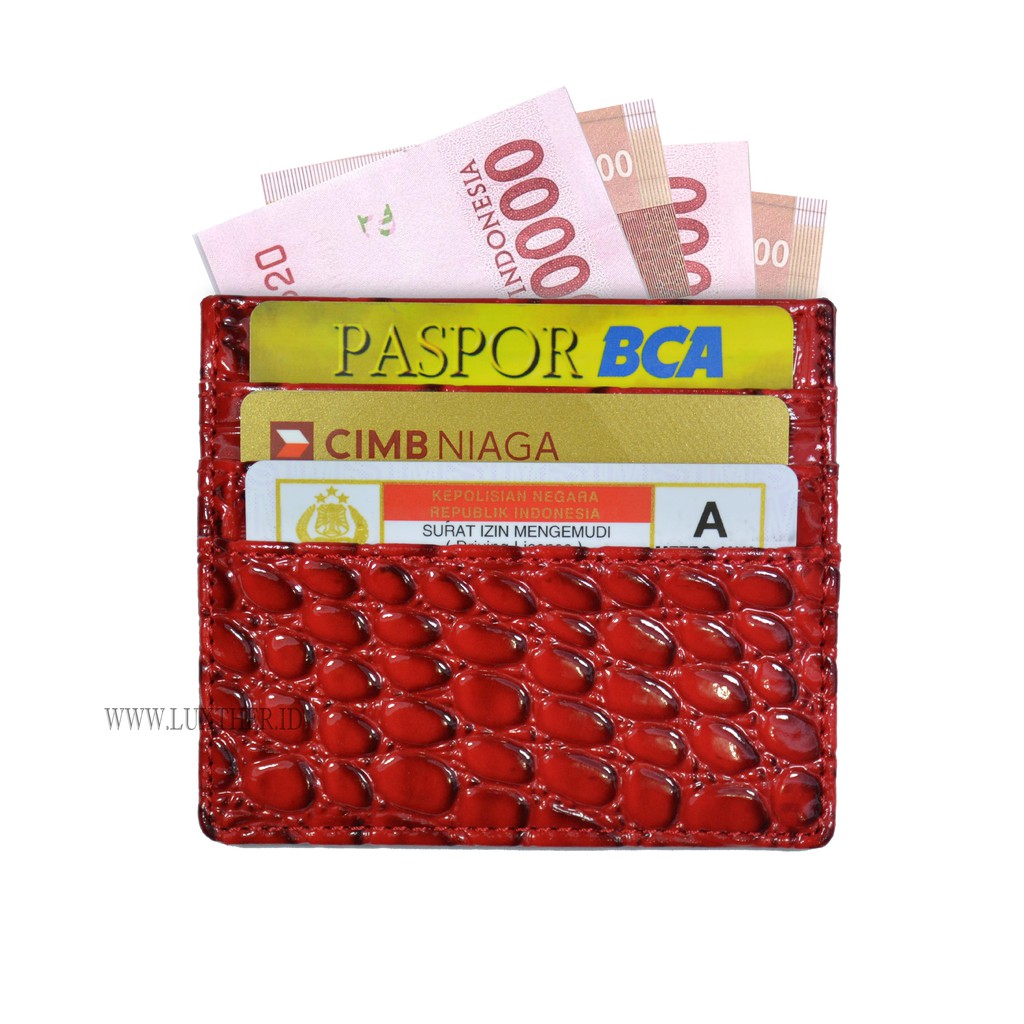 LUXTHER - CARD WALLET / 6 SLOTS / CROCO LEATHER / CARD HOLDER / DOMPET TIPIS / DOMPET KARTU