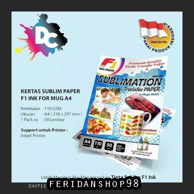 

BT644 KERTAS SUBLIM BEST SUBLIMATION PAPER FOR MUG UKURAN A4 ISI 50 LEMBAR BY FERIDANSHOP98