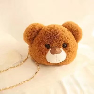 Tas Selempang Boneka Bulu ANJELY BEAR Tas Material Bulu Lembut Kualitas ok Tas selempang bulu tali rantai