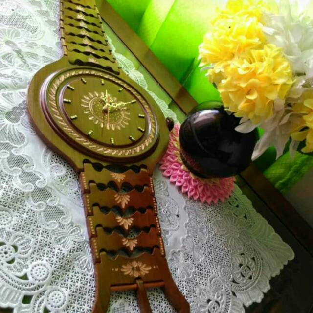 Jam dinding Jam tangan Arloji Kayu Jati