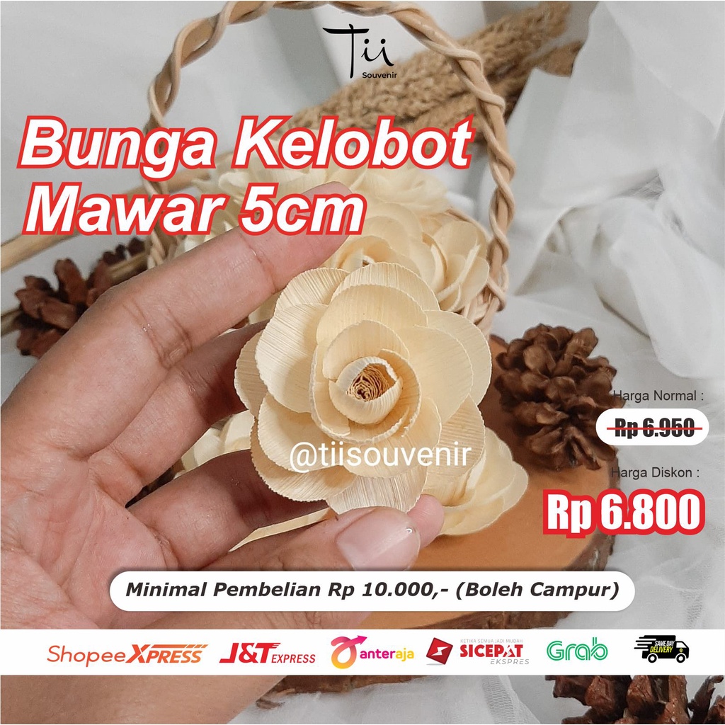Kelobot Mawar 5 cm Mahar Ringbox Kerajinan Scrapbook