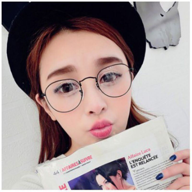 Kacamata oval style fashion korea retro metal-1