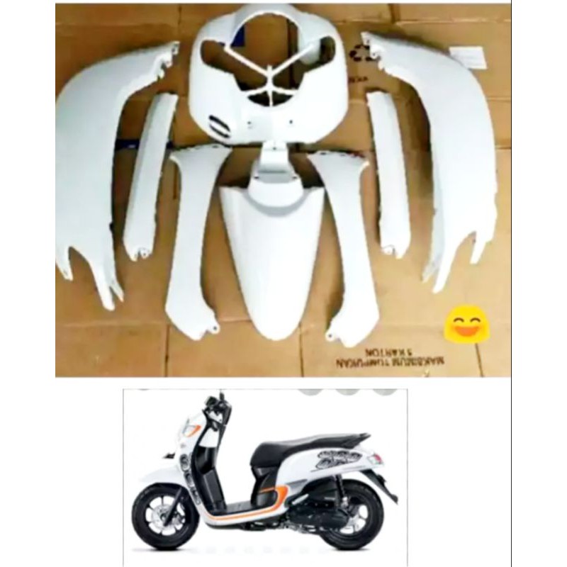 full body bodi halus scoopy donat putih 2018-2020