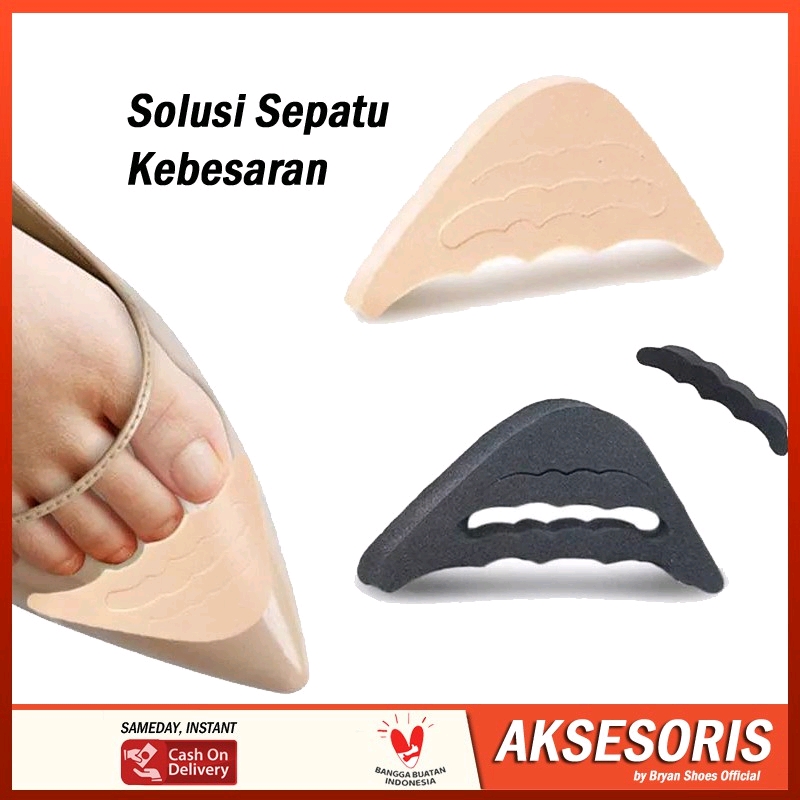 Bryan Busa Ganjalan Solusi Sepatu Pantofel Kebesaran Longgar Cream Hitam Pengganjal Sepatu Depan