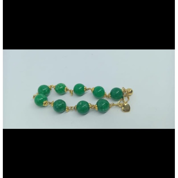 Gelang Lapis Emas 24 K Batu Giok