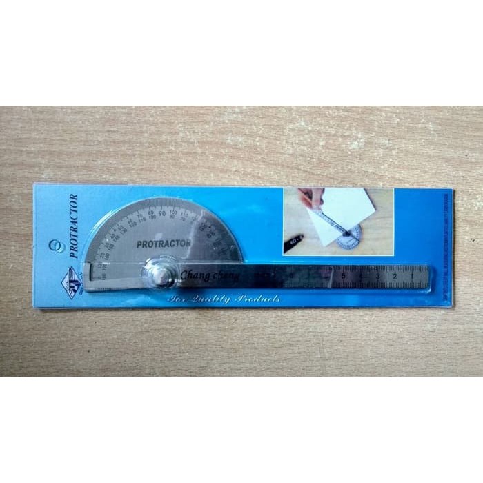 Penggaris Busur Derajat Stainless Presisi Protactor Angle Ruler *AK02