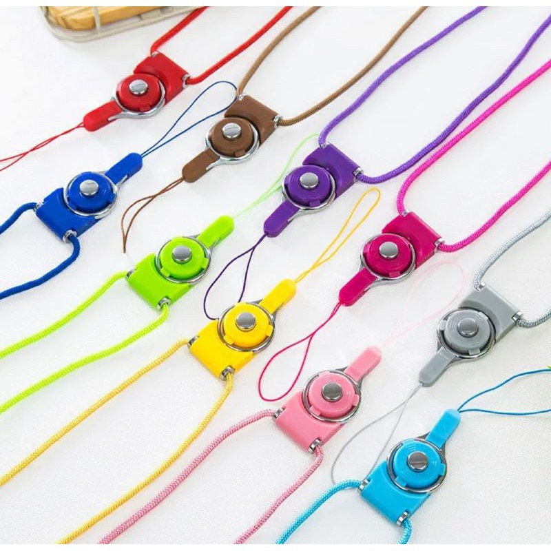 AH007 Kalung Tali Gantungan HP / Tali Strap Handphone Gantungan HP Tombol Klik Model Kalung AH007