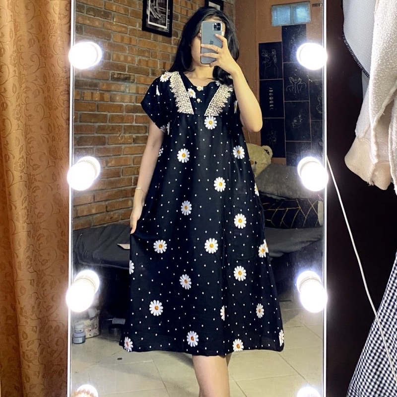 Sapasara - Daster Bali / Daster Payung Renda bahan Rayon Adem LD 110 Selutut Busui Friendly Etalase 1