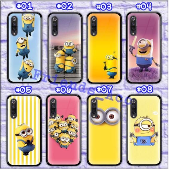 OPPO A31 2020 , A91 , RENO 3 , RENO 3 PRO , A12 PREMIUM CASE CASING GLASS MOTIF MINION