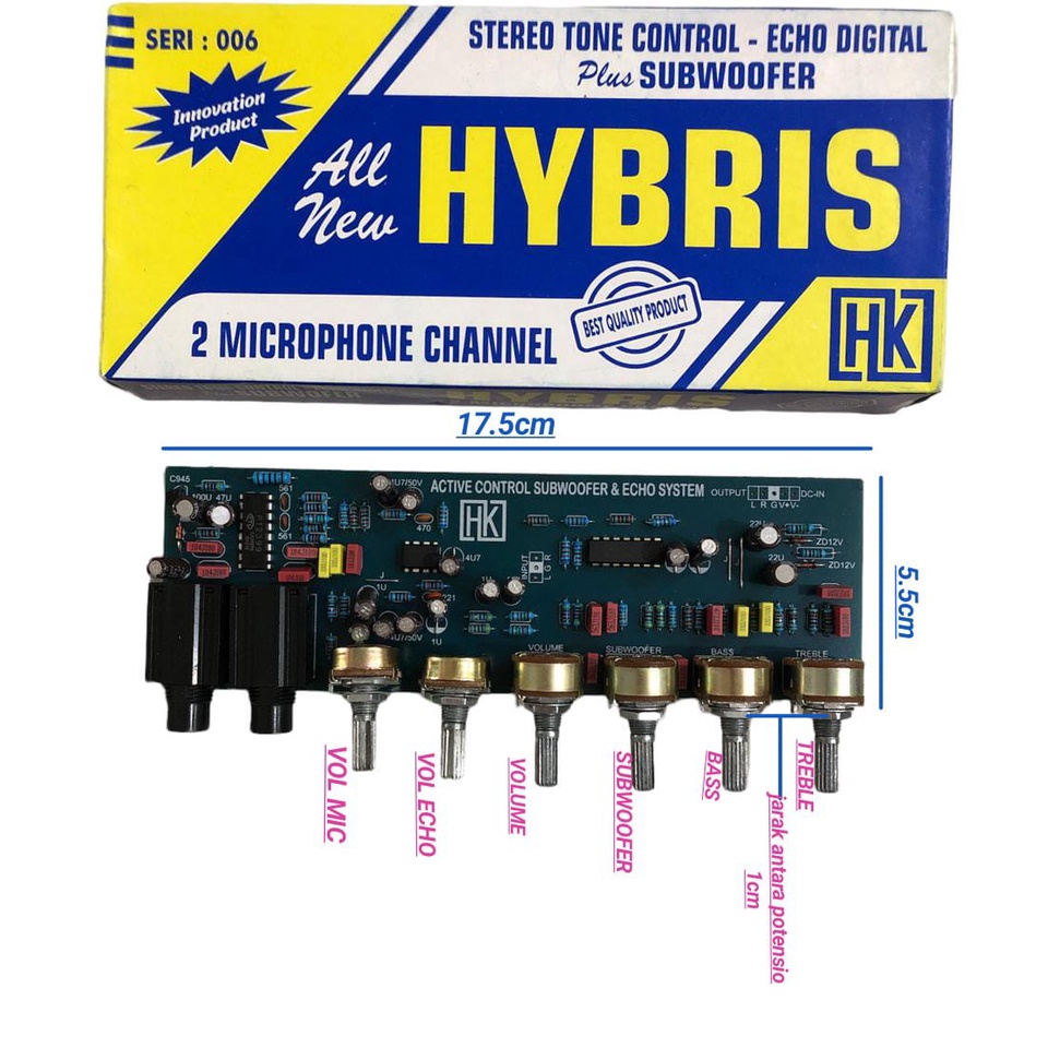 KIT STEREO TONE CONTROL - ECHO DIGITAL + SUBWOOFER  kit tc stereo - echo digital plus sub HYBRIS