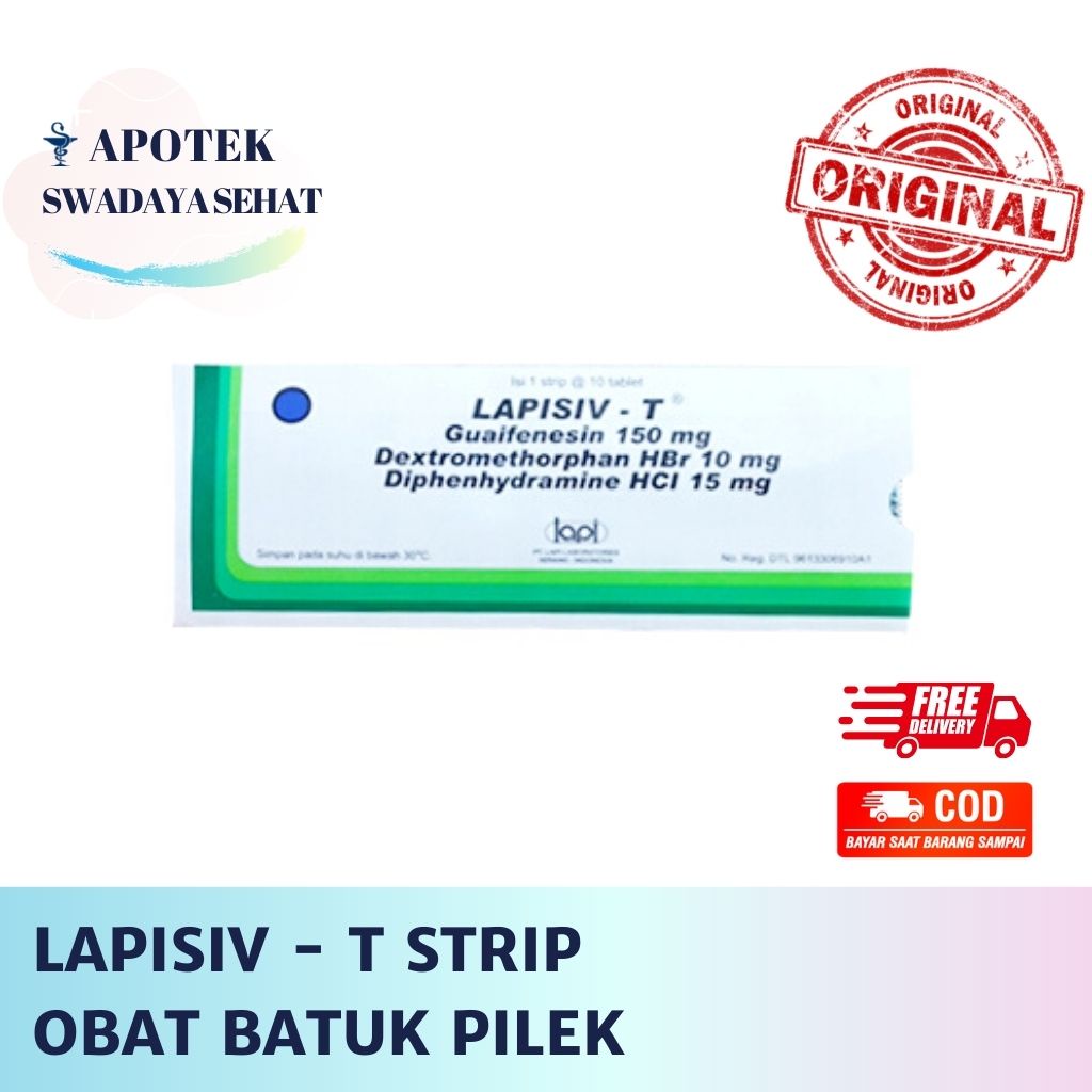 LAPISIV T Strip - Obat Batuk Kering Berdahak Flu Pilek 10 Tablet