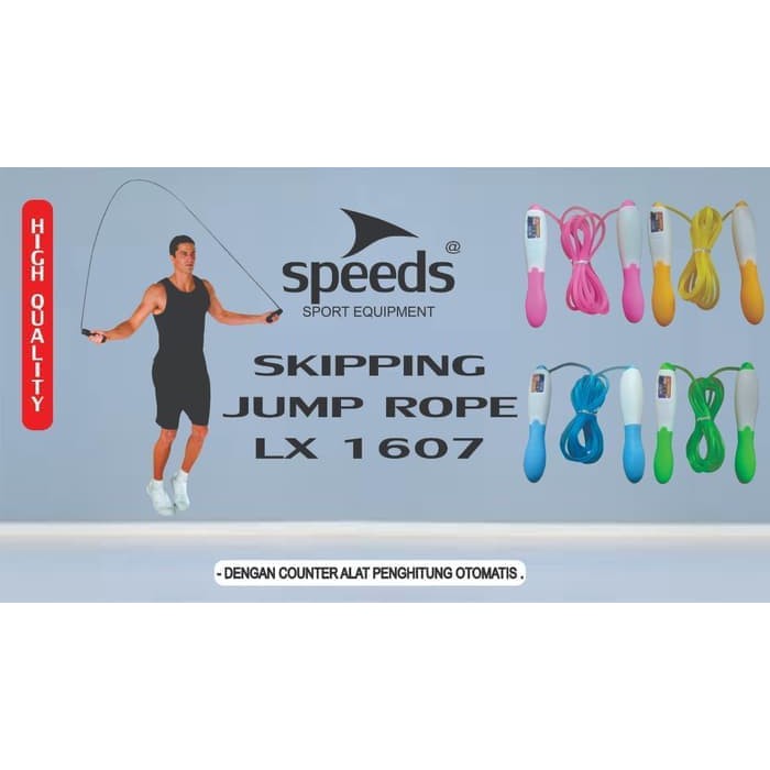 Lompat Tali Skiping Hitung Automatis Jump Skipping Rope Speeds LX 1607