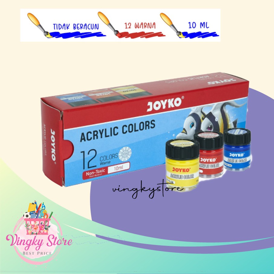 

Cat Akrilik / Acrylic Color Joyko - ACC-10ML - 12 Warna