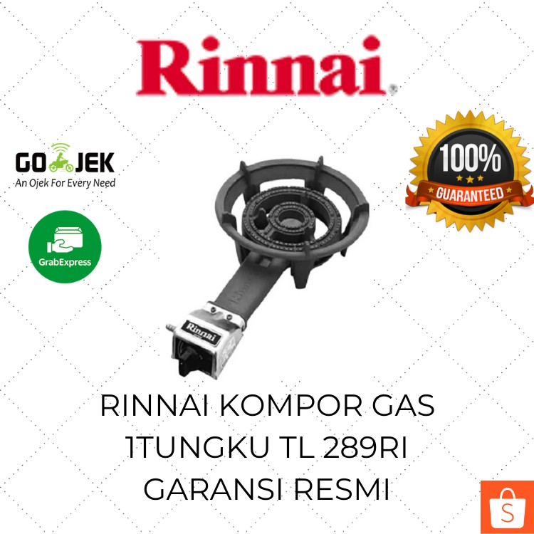 Rinnai Kompor Gas 1 Tungku Restoran TL 289RI / Kompor Gas Besi / Api Besar Tekanan Rendah Komersial Original SNI