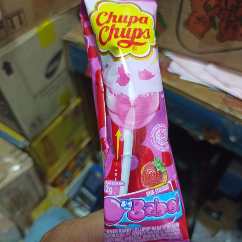 

Permen Karet Lollipop Big Babol Rasa Stroberi 12 Gram New Isi 10