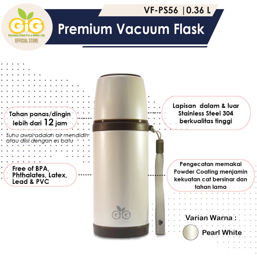 Termos Mini GIG Baby Premium Vacuum Flask 360ml VF-PS56 / Tumbler / Stainless Steel